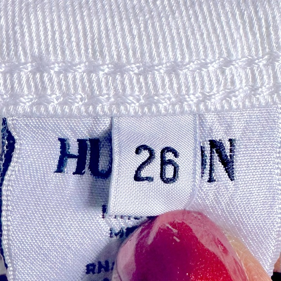 Hudson Ginny Cropped Straight Cuffed White Jeans Size 26 - Picture 3 of 3